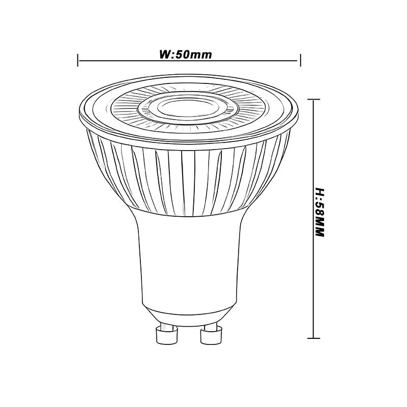 Teco GU10 LED電球 フリーフラッカー 230v 2700K 36度 RA98 8w ディムブル LEDスポットライト電球