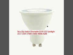 テコ・ディップ・スイッチ 暗調可能なGU10 LEDスポットライト 3CCT 230V 2700K 3300k 4000k Ra98